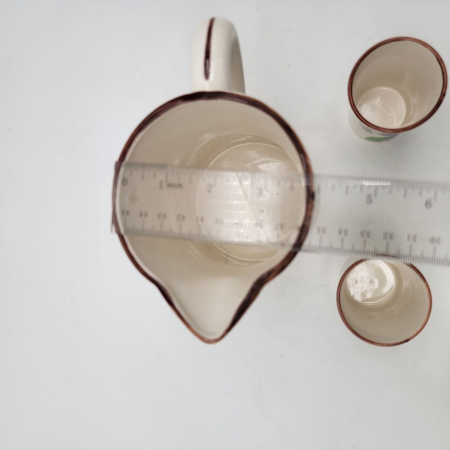 Vintage Nasco Pitcher & 3 Cup Set Floral Made In Japan