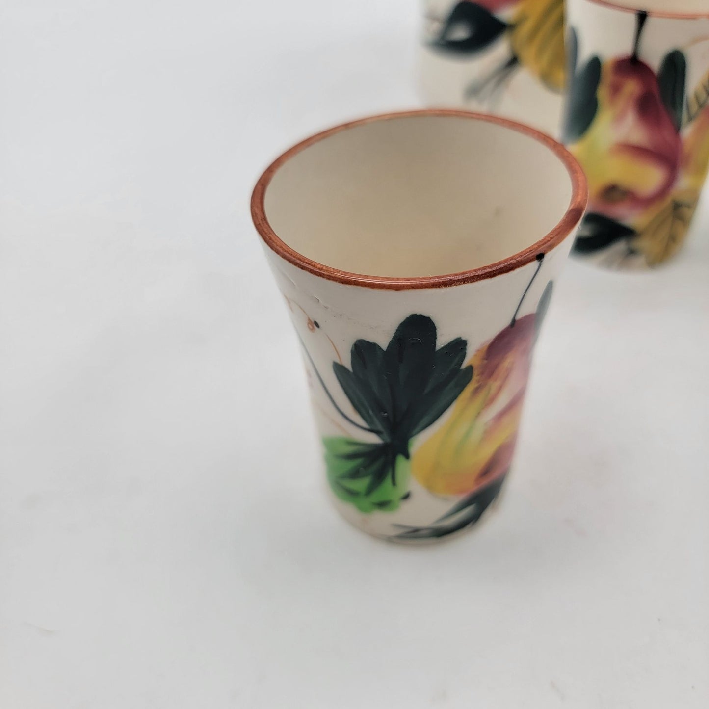 Vintage Nasco Pitcher & 3 Cup Set Floral Made In Japan