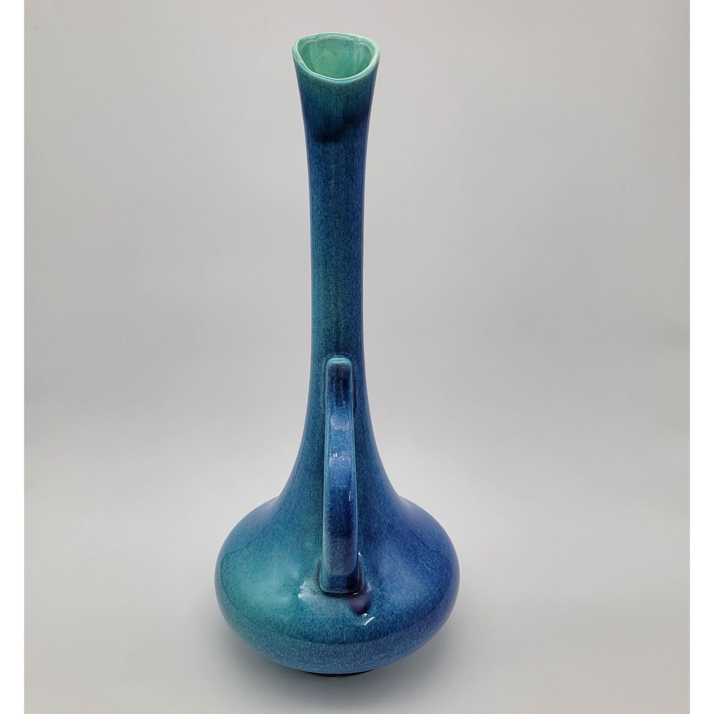 Royal Haeger Blue Drip Glaze Pottery Ewer Vase Vintage #408