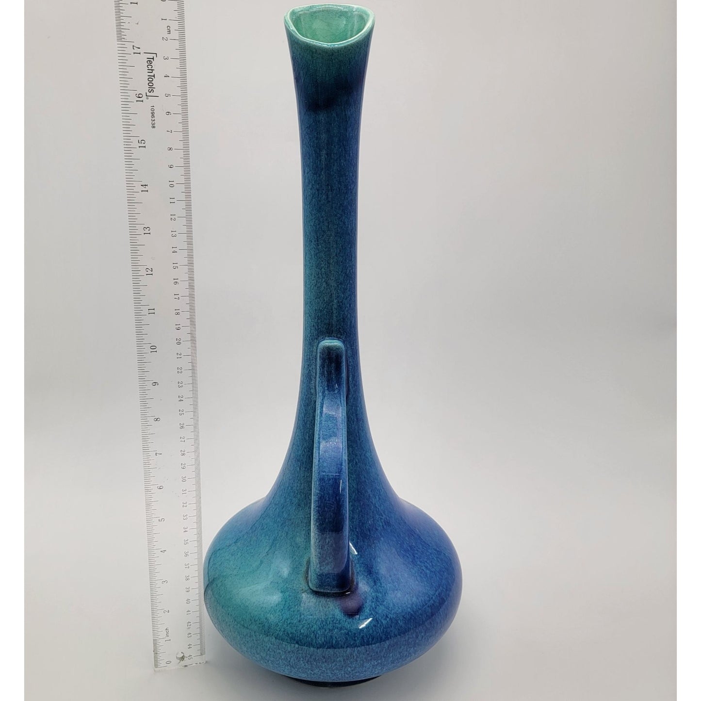 Royal Haeger Blue Drip Glaze Pottery Ewer Vase Vintage #408