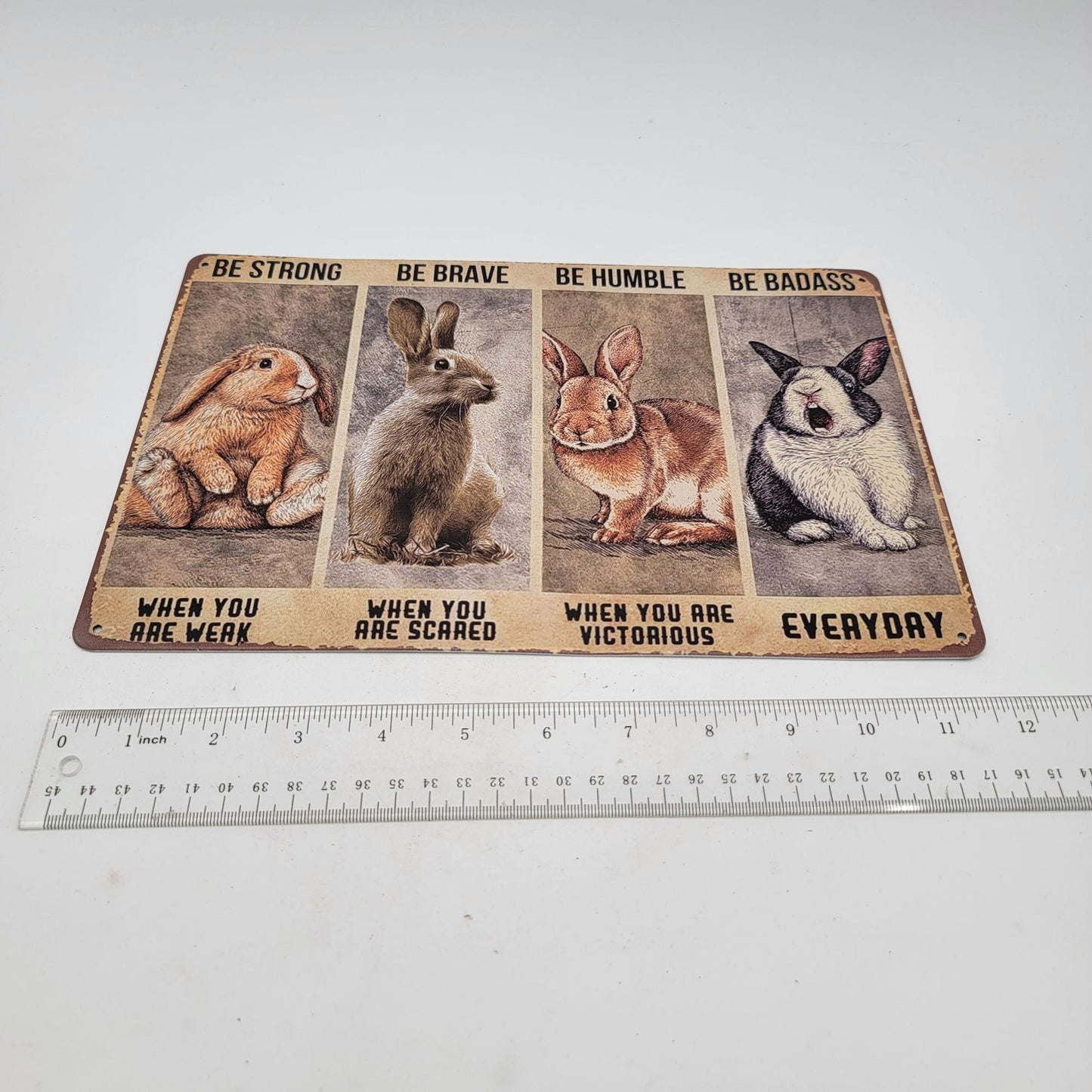 Inspirational Rabbit Decor Metal Wall Sign