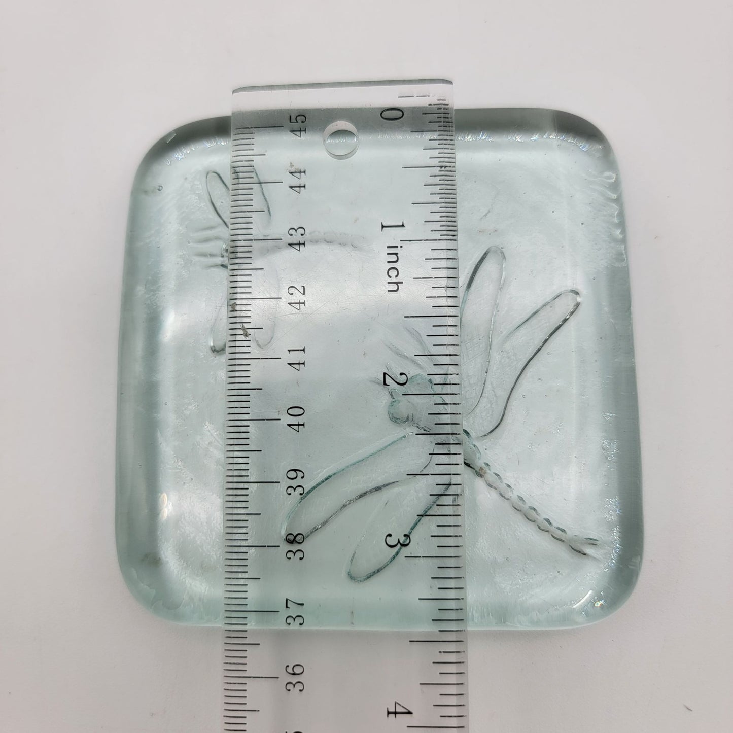 Intaglio Glass Dragonfly Paperweight Trivet