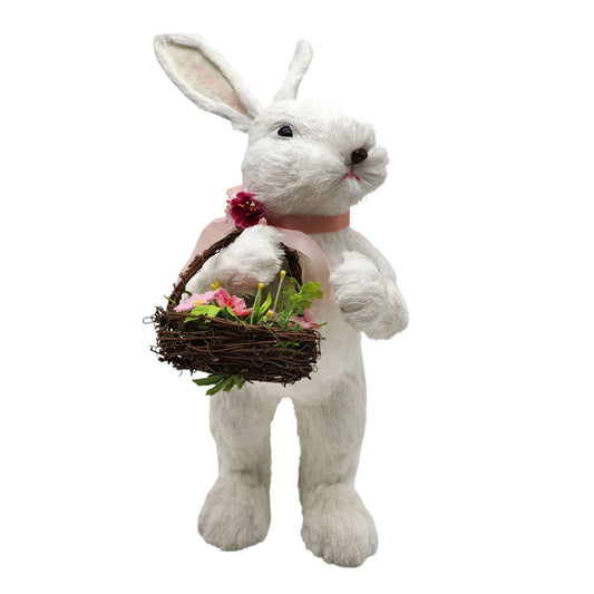 Large Sisal Bunny With Basket 18" Tall
