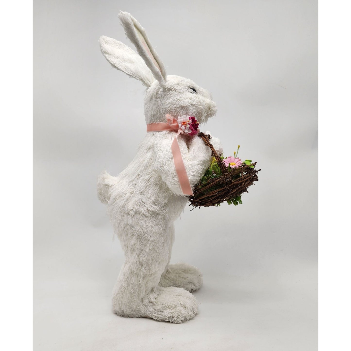 Large Sisal Bunny With Basket 18" Tall