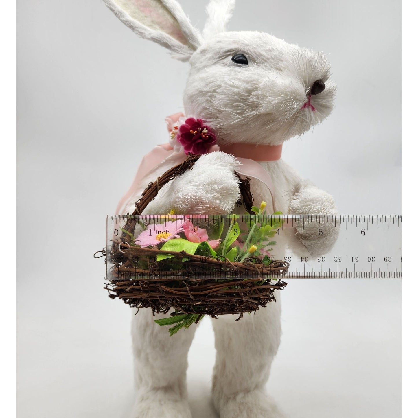 Large Sisal Bunny With Basket 18" Tall