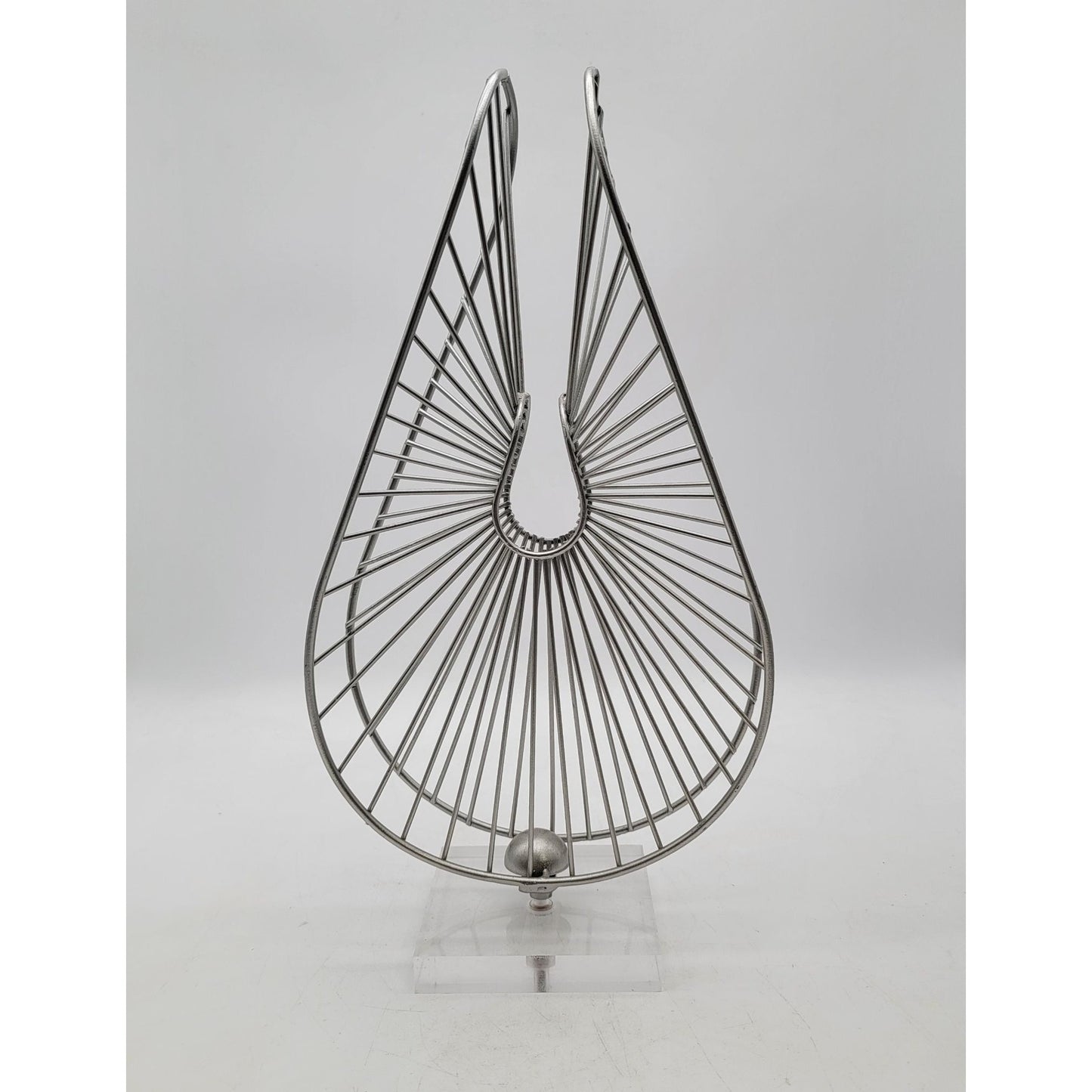 Mid-Century Modern Chrome Wire Sculpture With Acrylic Base