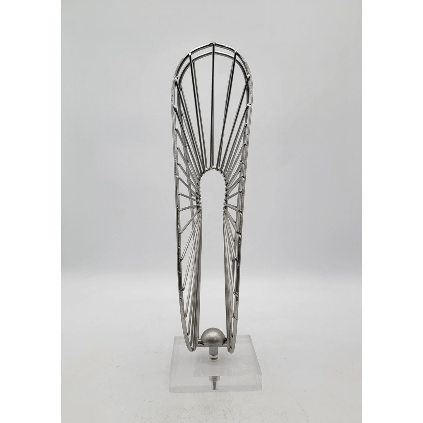 Mid-Century Modern Chrome Wire Sculpture With Acrylic Base