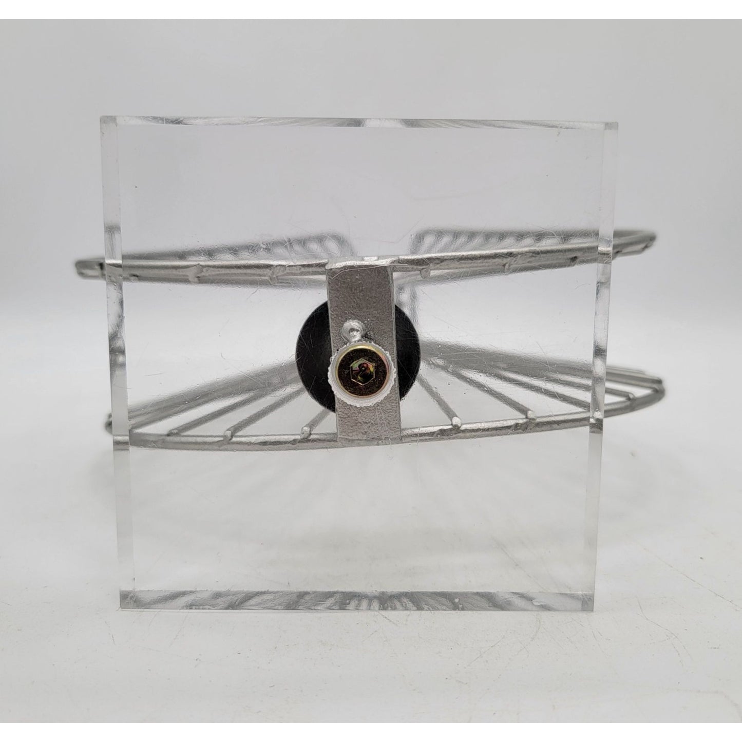Mid-Century Modern Chrome Wire Sculpture With Acrylic Base