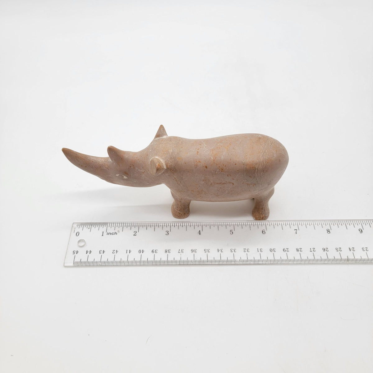 Vintage Carved Soapstone Rhino Figurine
