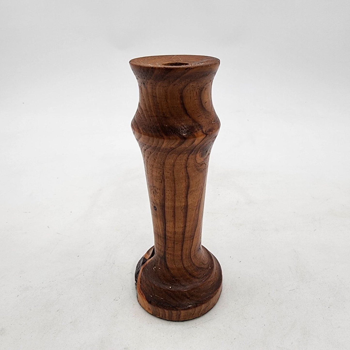 Vintage 1978 Gil Storlie Hand-Crafted Bull Berry Wood Candle Holder