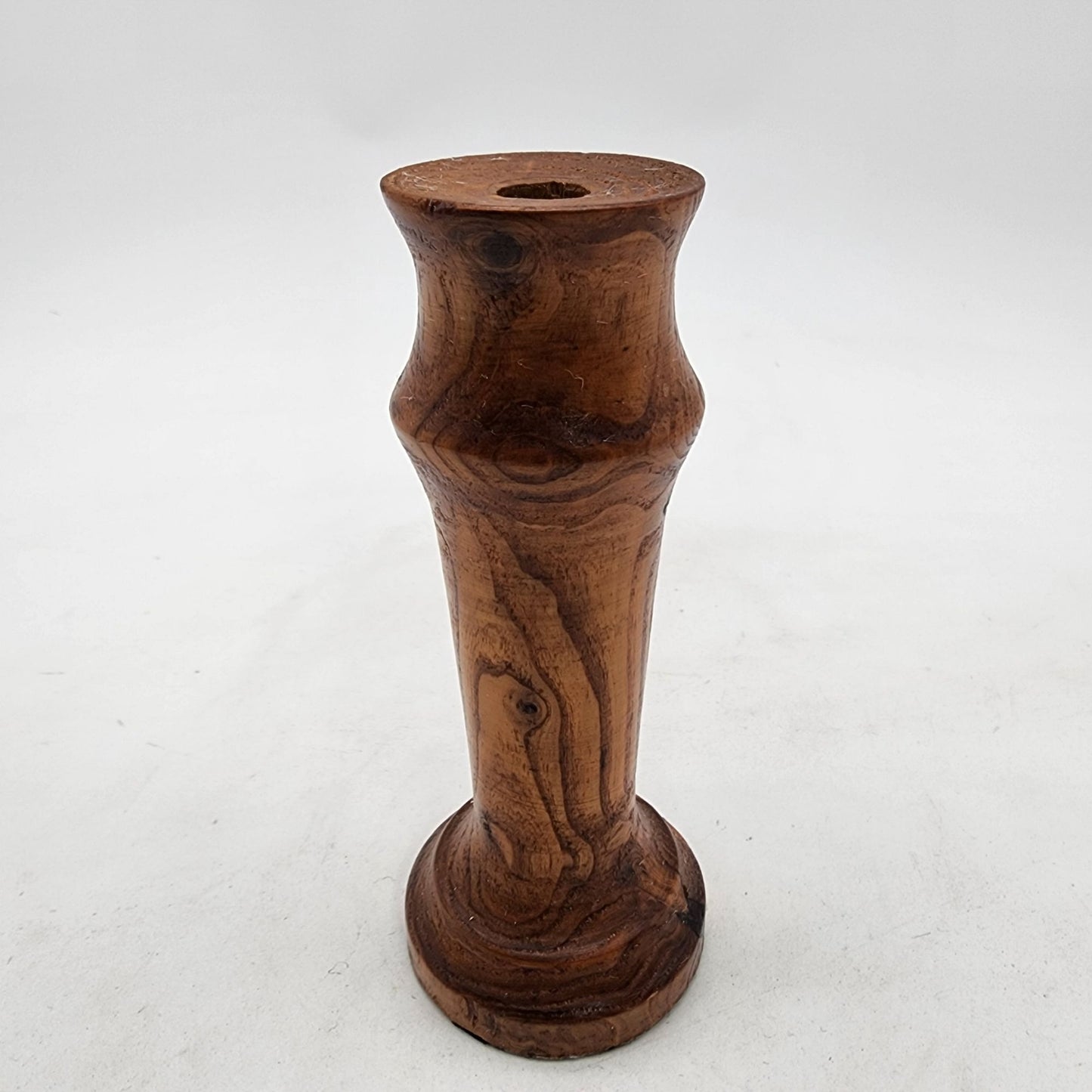 Vintage 1978 Gil Storlie Hand-Crafted Bull Berry Wood Candle Holder