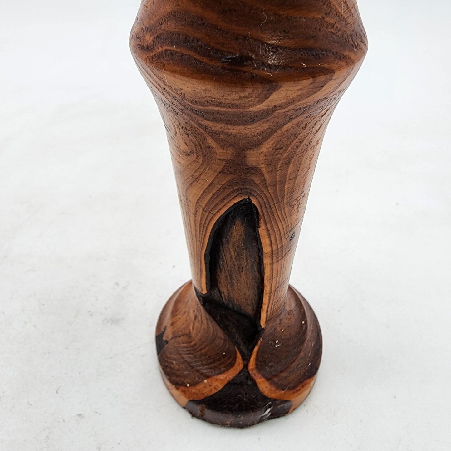 Vintage 1978 Gil Storlie Hand-Crafted Bull Berry Wood Candle Holder