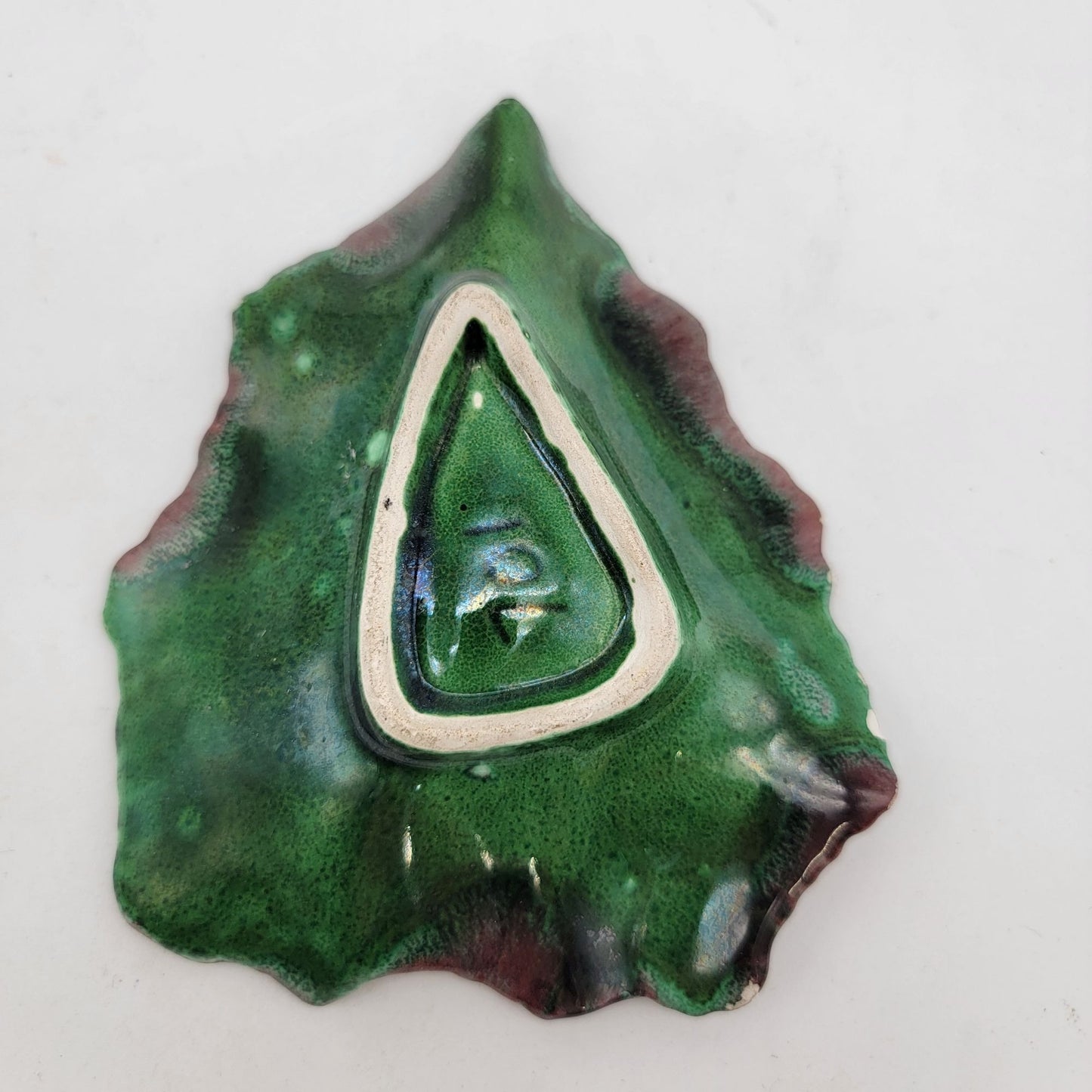 Vintage Leaf-Shaped Majolica Trinket Dish