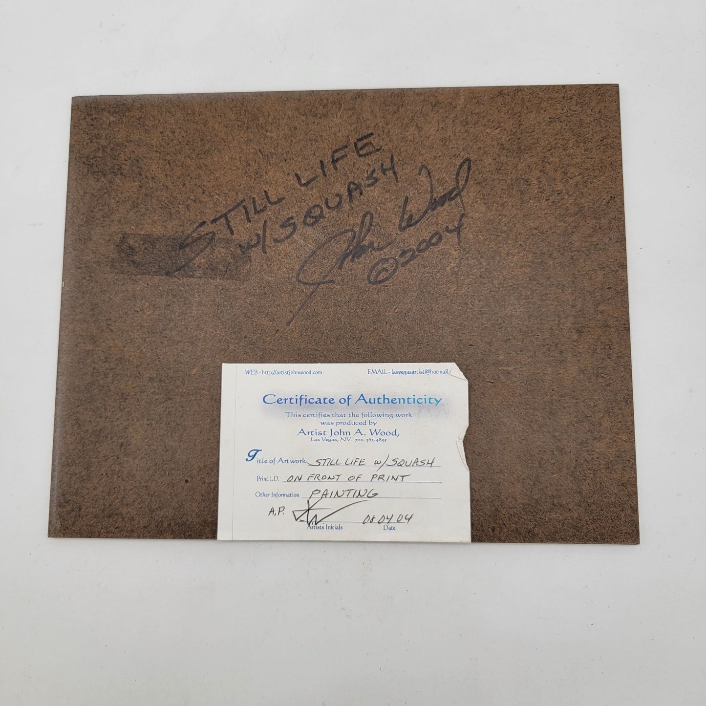 "Still Life With Squash" Signed Artists Proof Giclee Print On Canvas Mounted On Claybord By John A. Wood 2004