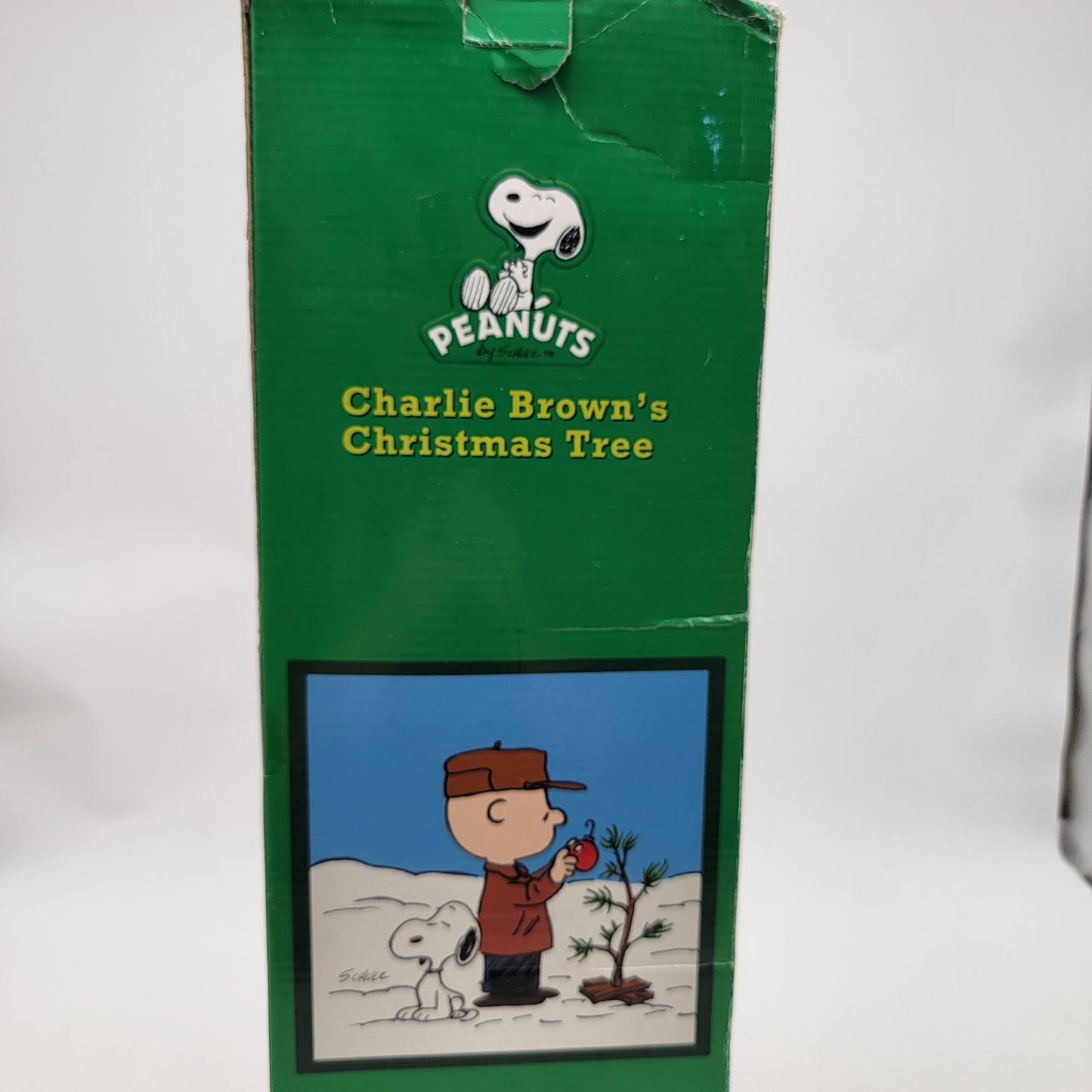 Charlie Browns Christmas Tree 24" Tall With Red Ornament & Wooden Base
