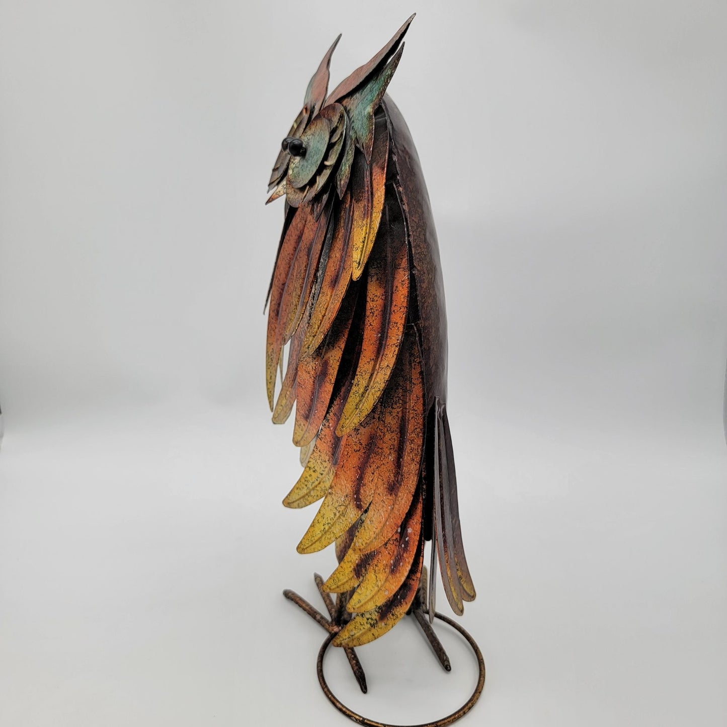 Metal Owl Sculpture Garden Decor