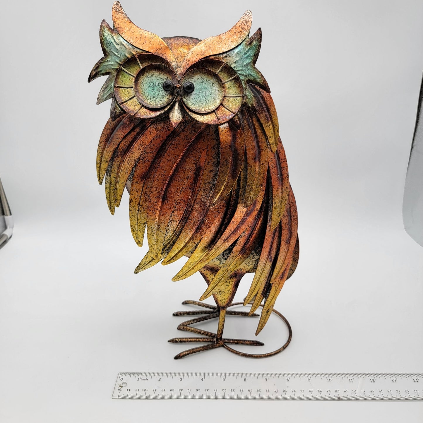 Metal Owl Sculpture Garden Decor
