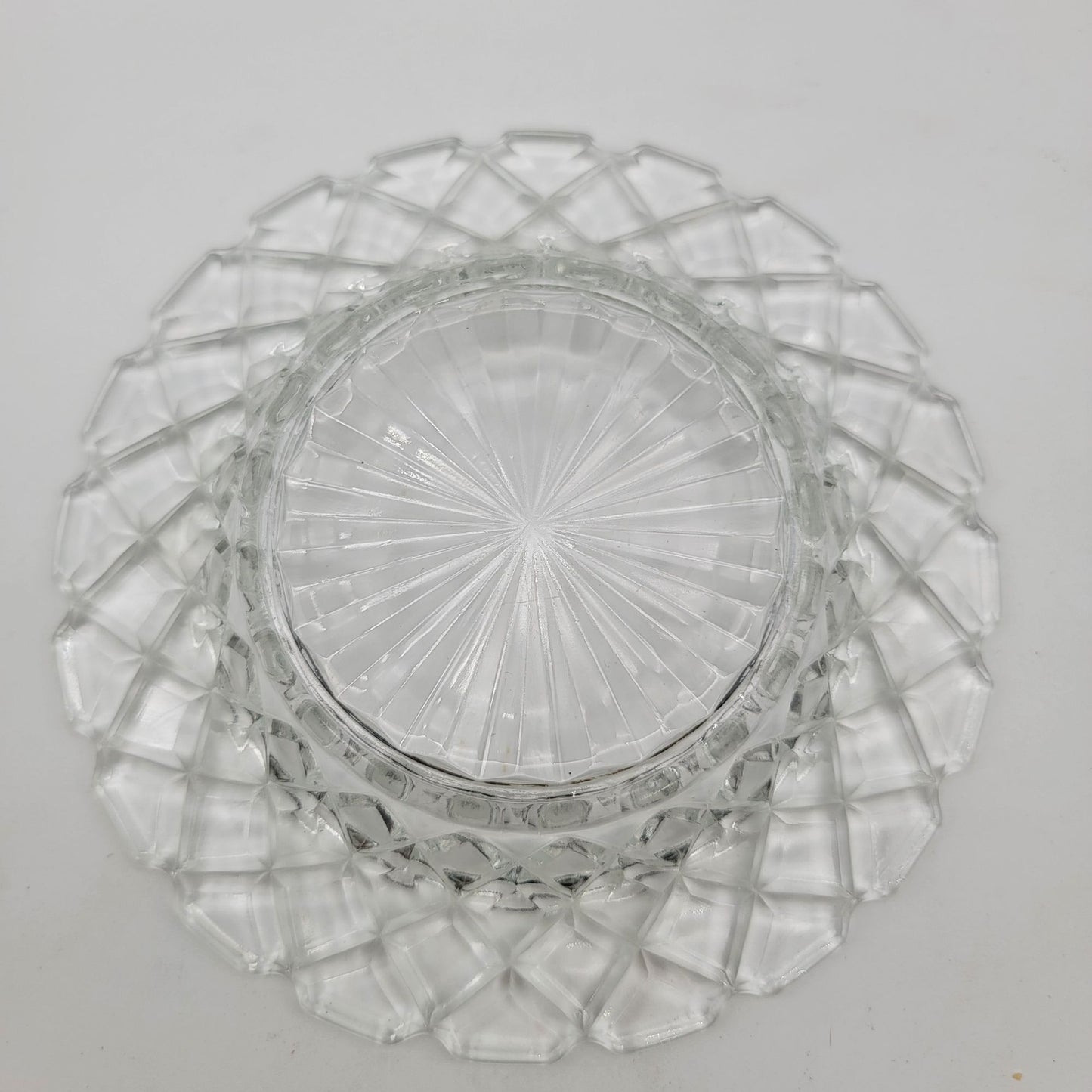 Vintage Anchor Hocking Prescut Clear Glass Butter Dish With Lid