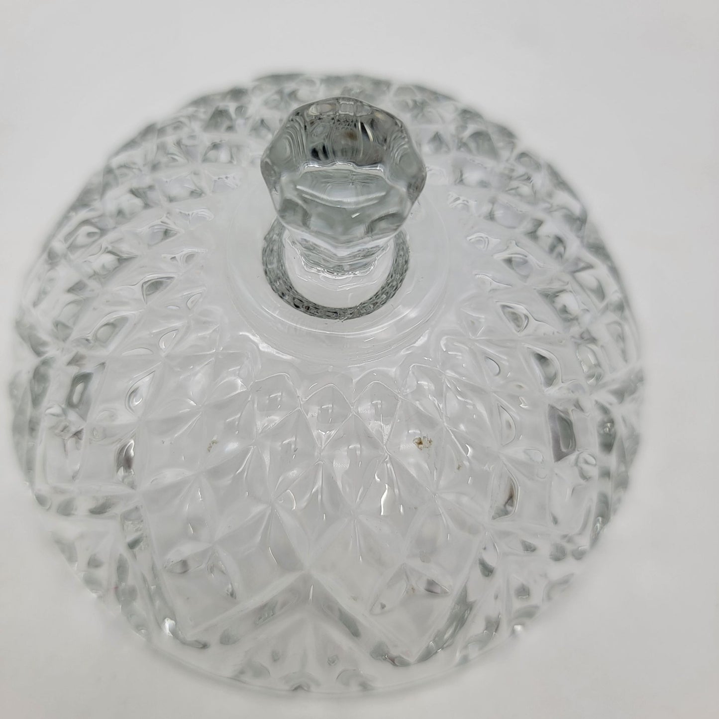 Vintage Anchor Hocking Prescut Clear Glass Butter Dish With Lid