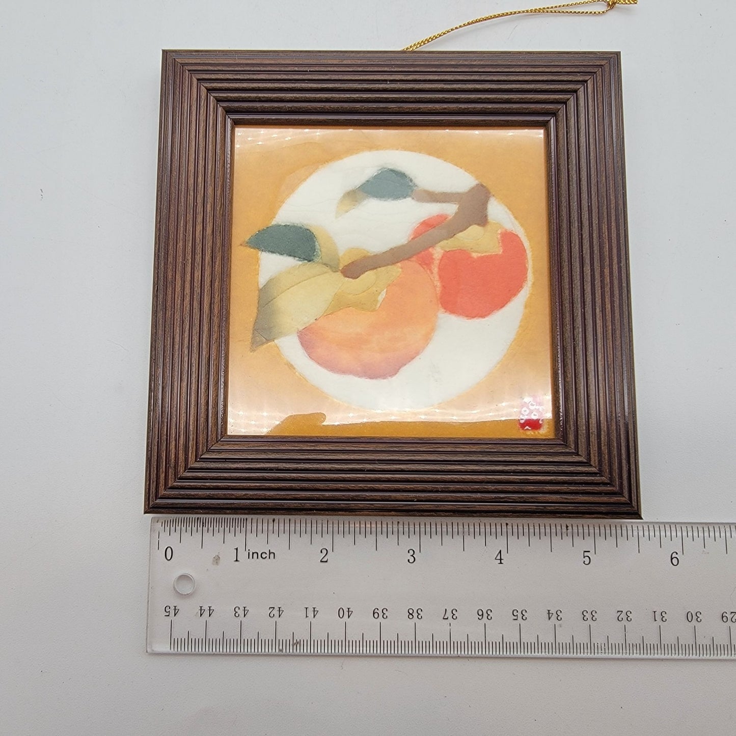 Japanese Kimekomi Patchwork Framed Art Persimmons Kaki