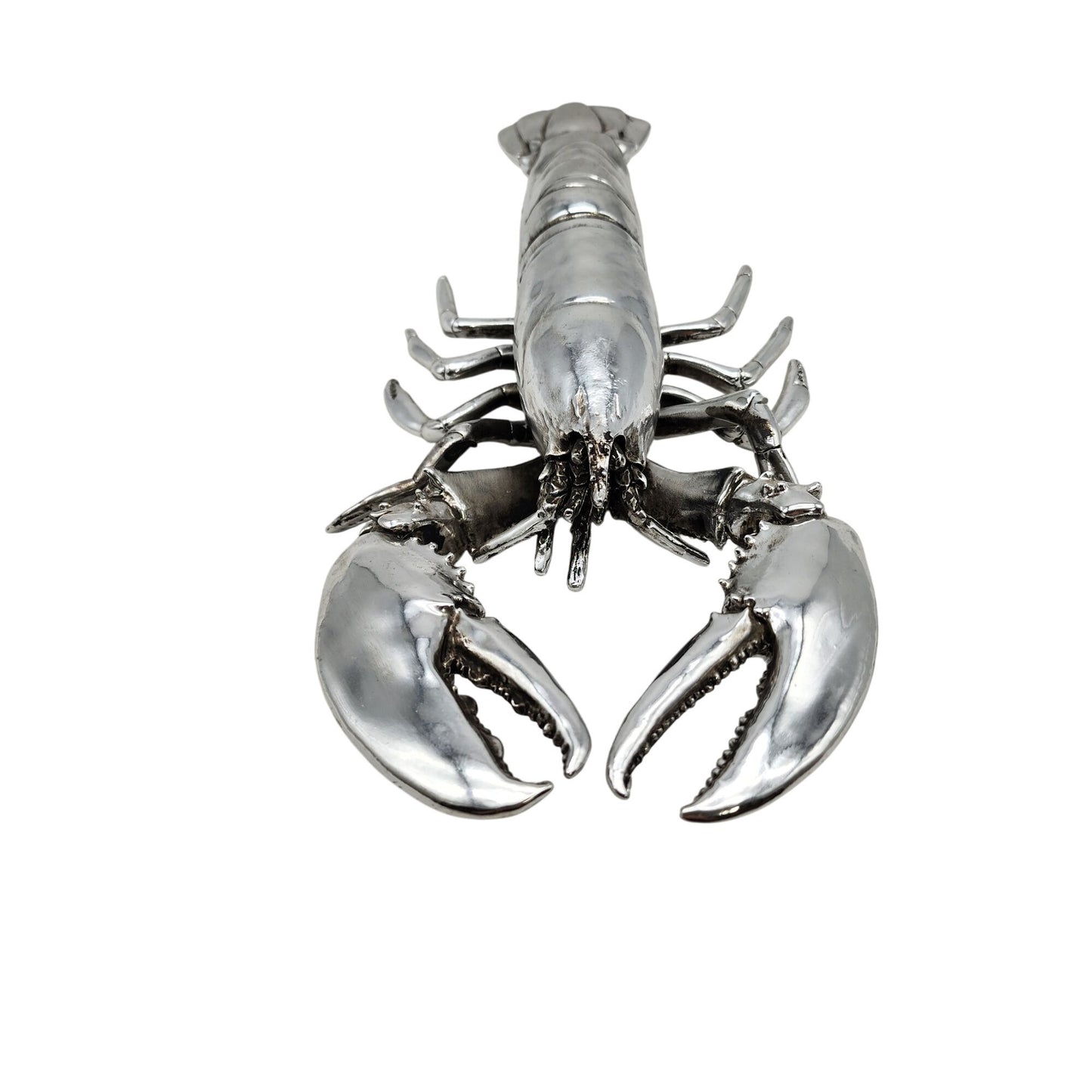 Silver-Tone Lobster Sculpture  Coastal Decor Piece