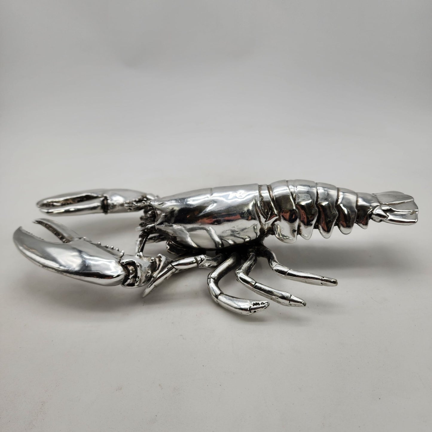 Silver-Tone Lobster Sculpture  Coastal Decor Piece