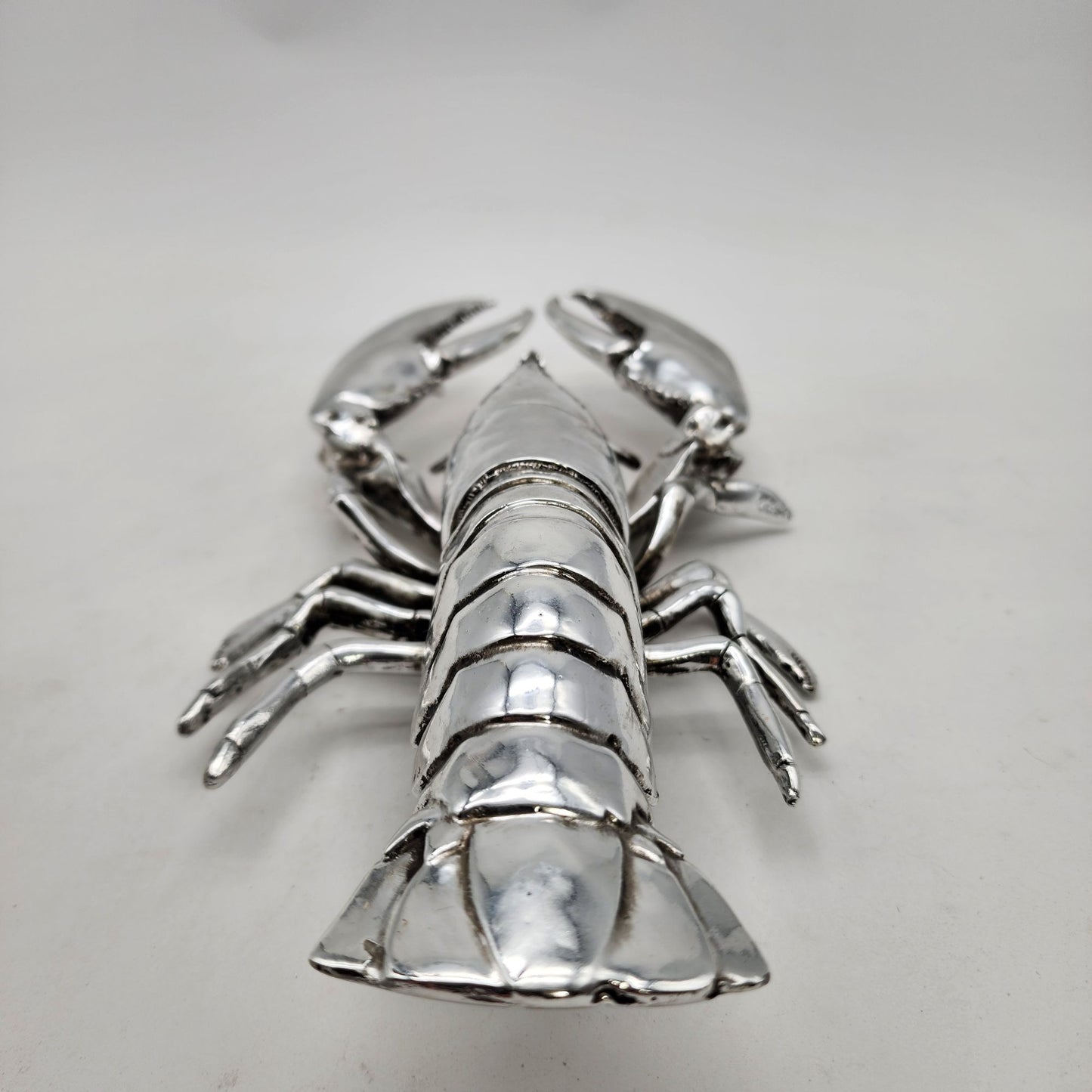 Silver-Tone Lobster Sculpture  Coastal Decor Piece