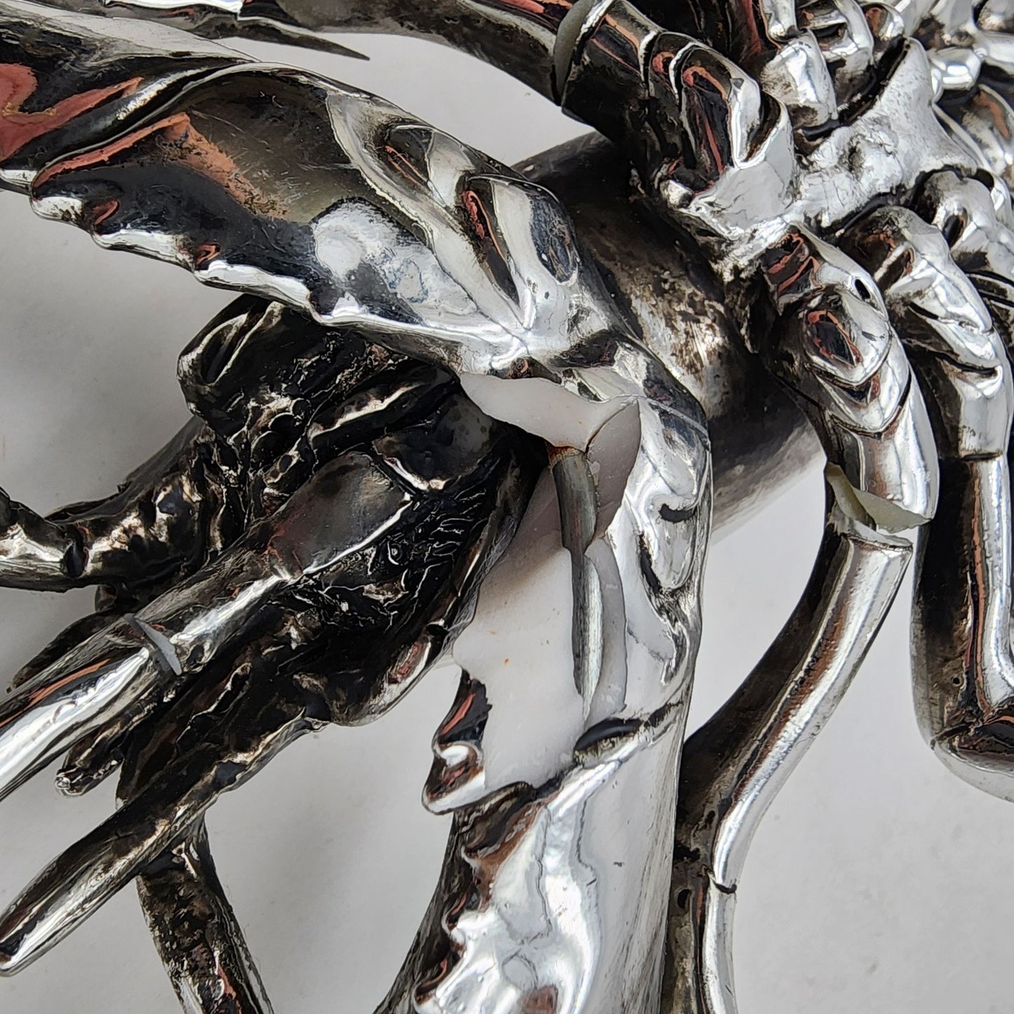 Silver-Tone Lobster Sculpture  Coastal Decor Piece