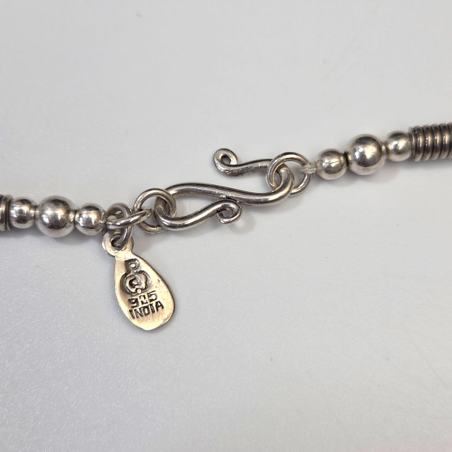 925 Silver & Garnet Chandelier Necklace 16"