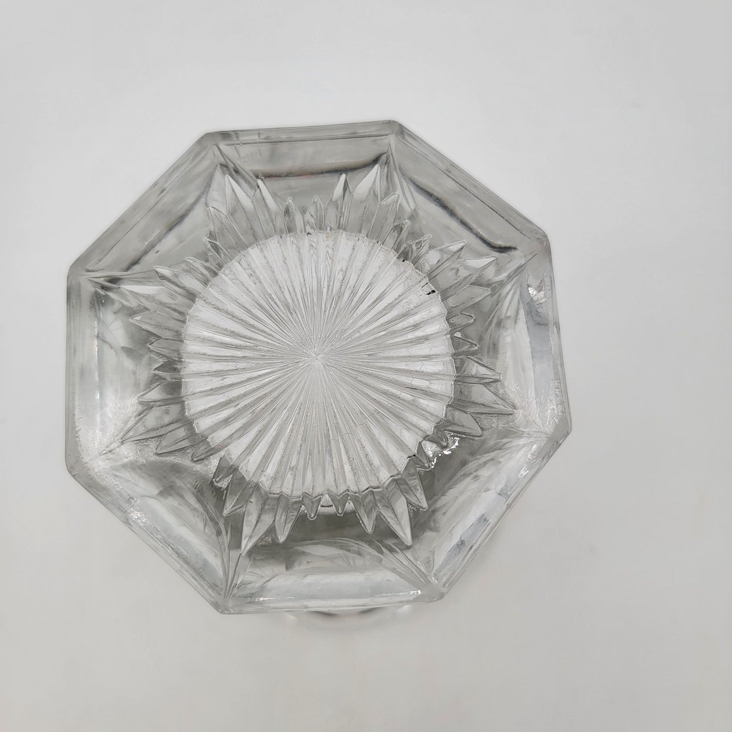 Vintage 1930's Glass Vase With Floral Etched Design