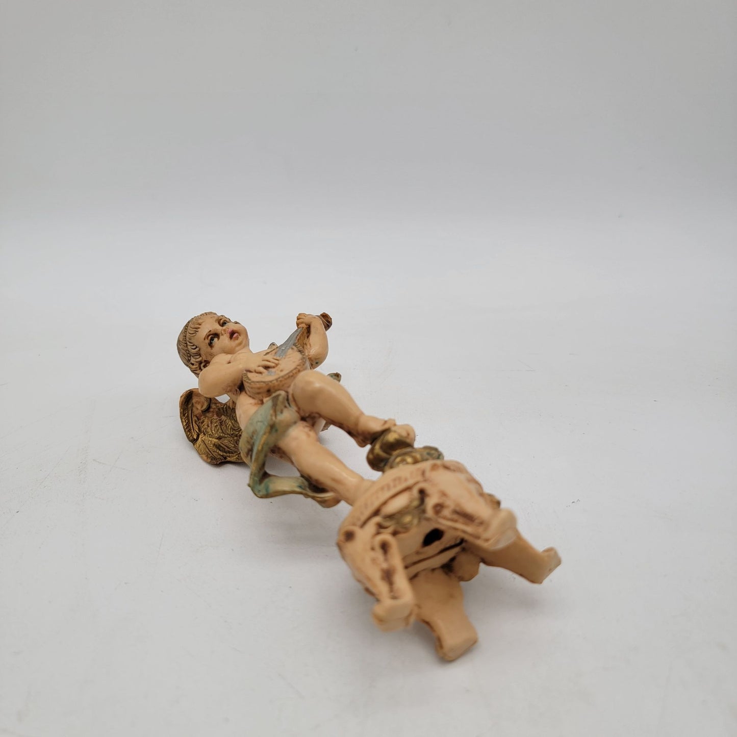 Fontanini Depose Italy Angel Playing Instrument Figurine Spider Mark #64