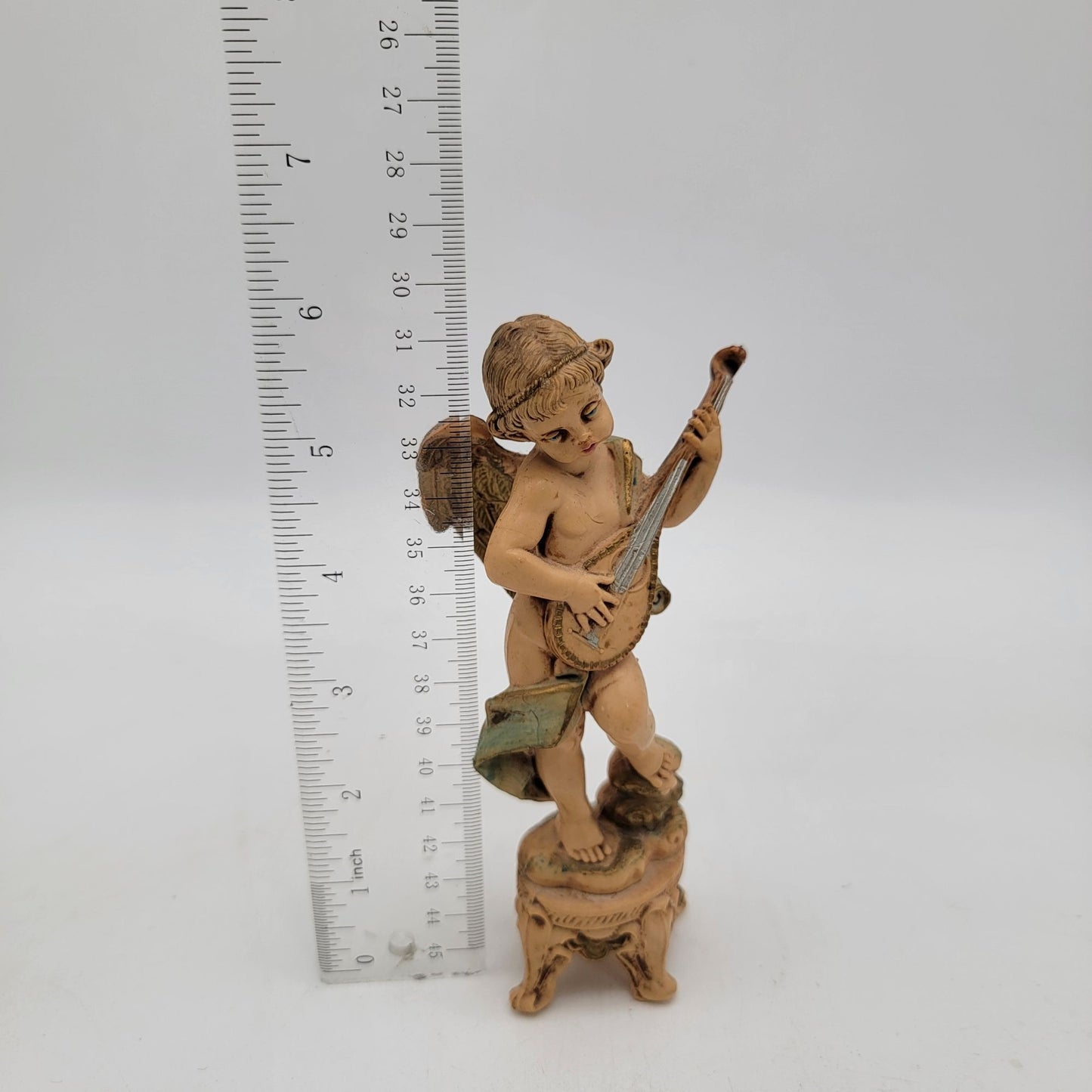 Fontanini Depose Italy Angel Playing Instrument Figurine Spider Mark #64