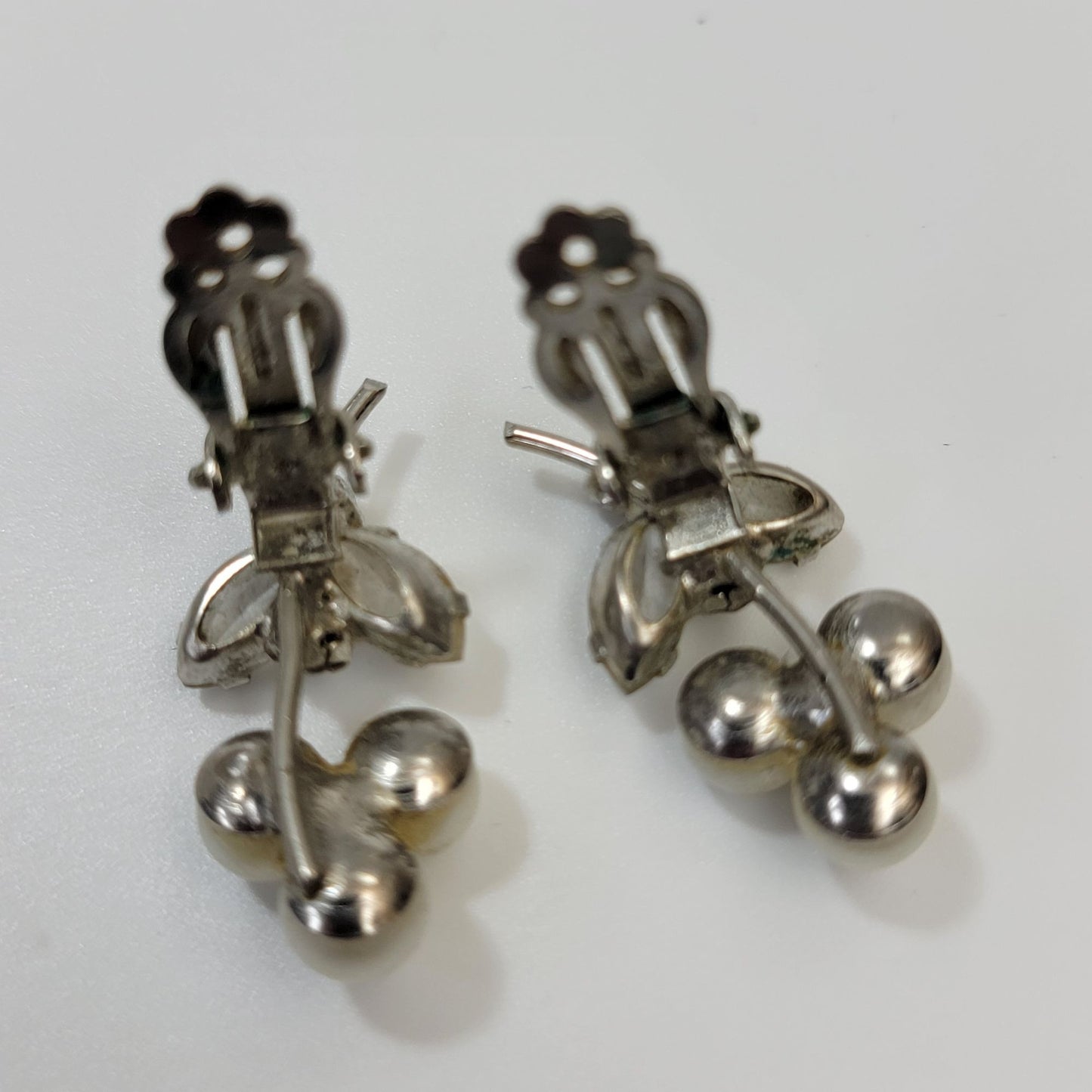 Vintage Pearl & Rhinestone Clip-On Earrings