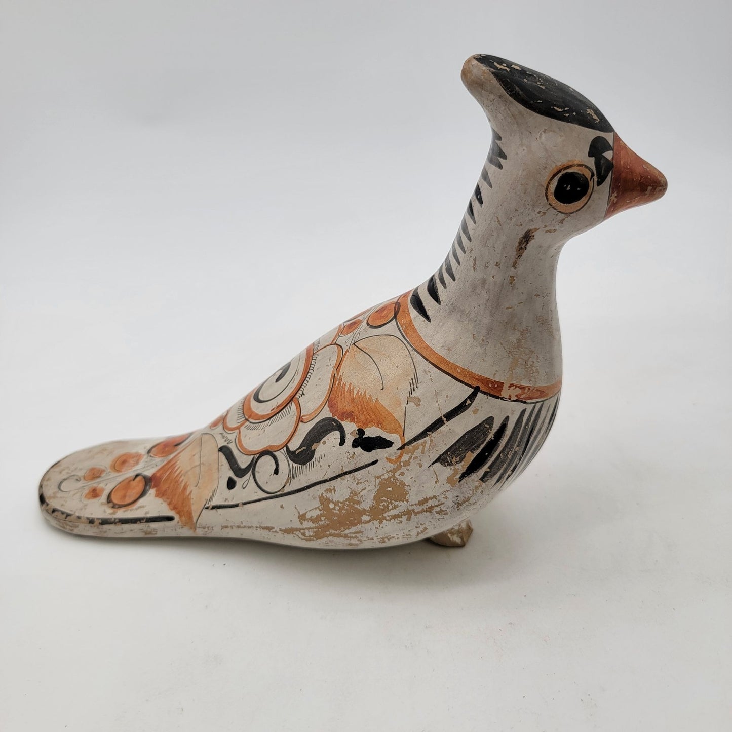 Vintage Tonala Folk Art Pottery Quail Bird Sculpture