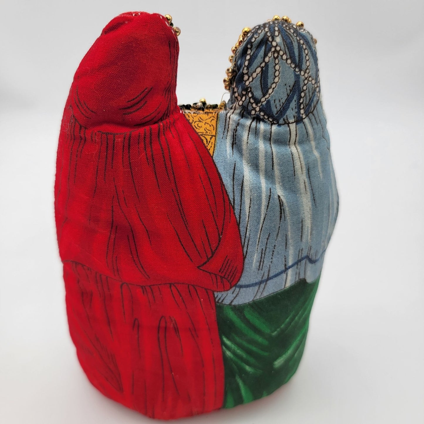 Handcrafted Beaded Fabric Nativity Three Kings Pillow