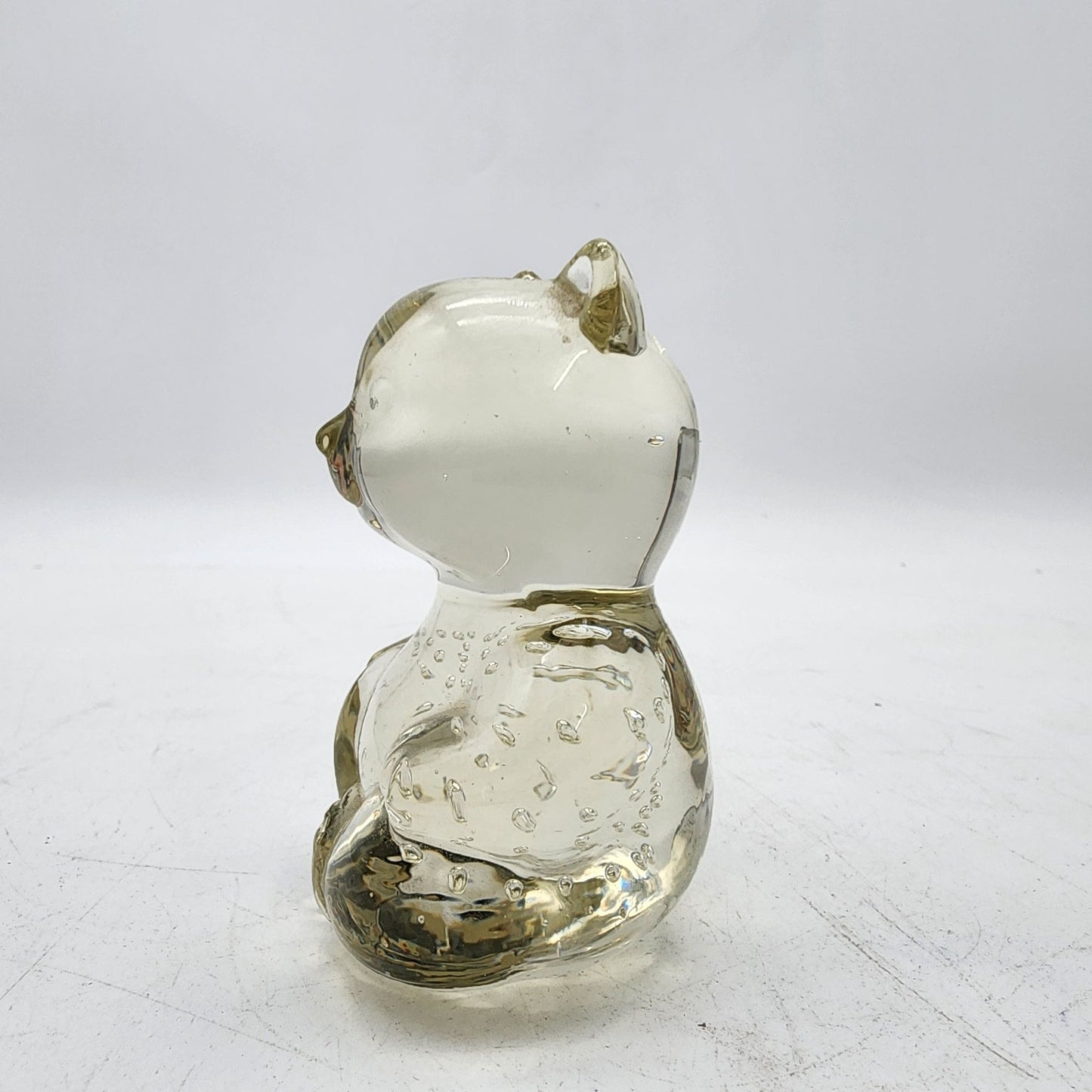Vintage Clear Glass Bear Figurine With Bullicante Bubbles
