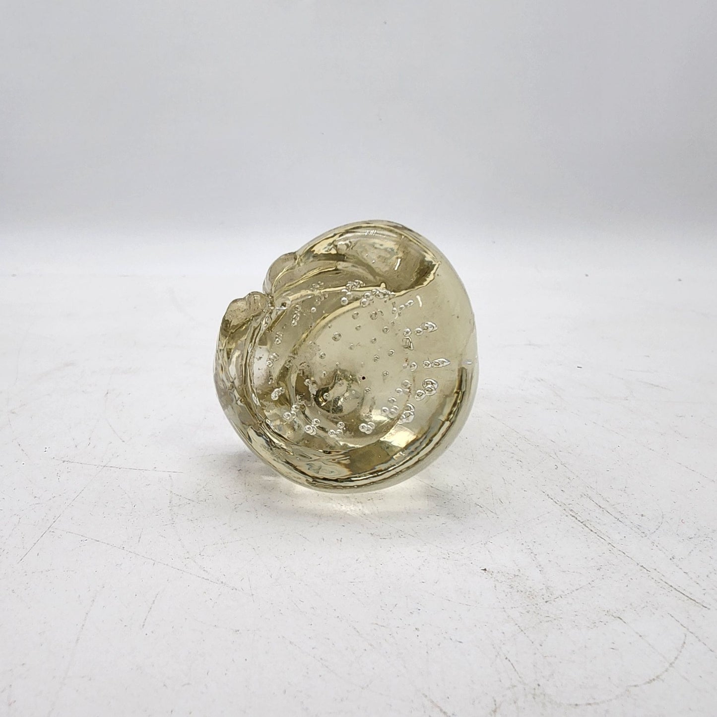 Vintage Clear Glass Bear Figurine With Bullicante Bubbles