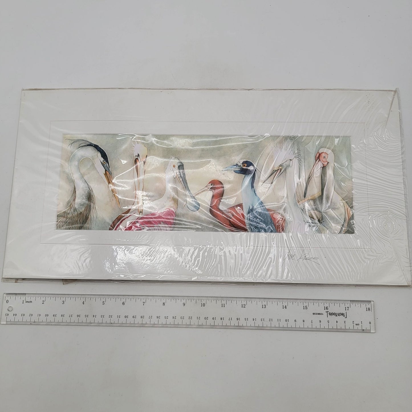 "Heads Up" Watercolor Art Print By Gene Rizzo Matted Featuring Birds