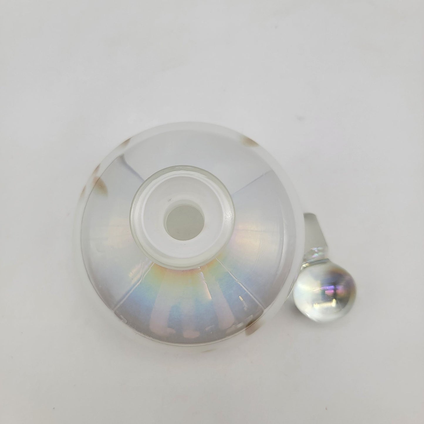 Vintage Iridescent Glass Perfume Bottle With Stopper
