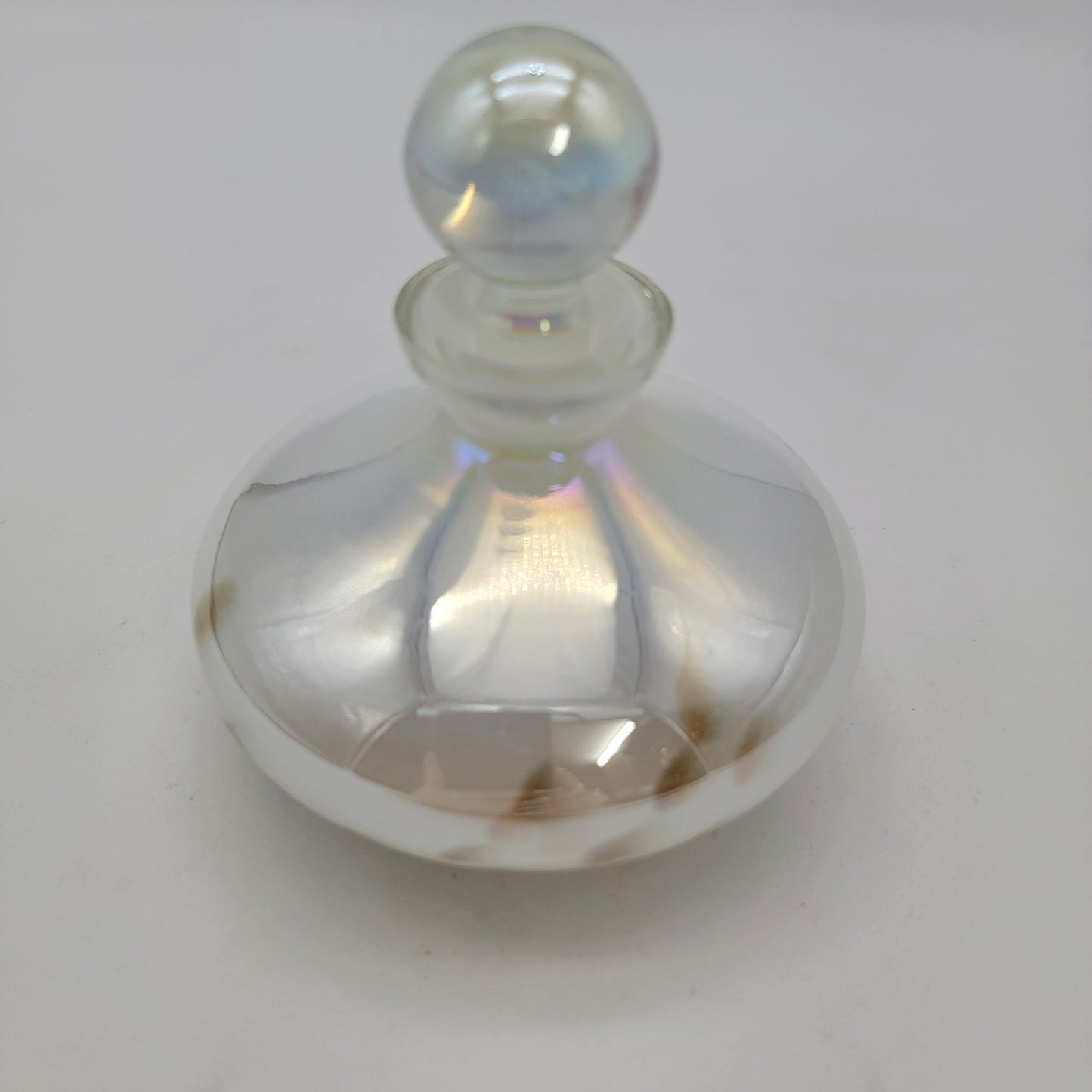 Vintage Iridescent Glass Perfume Bottle With Stopper