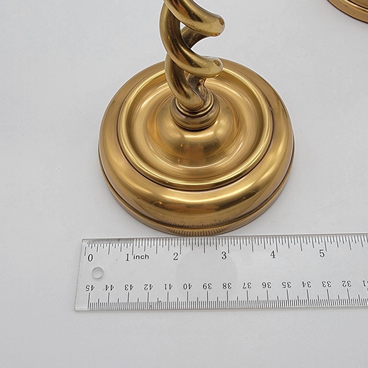 Pair Of Vintage Brass Barley Twist Candlesticks 13"