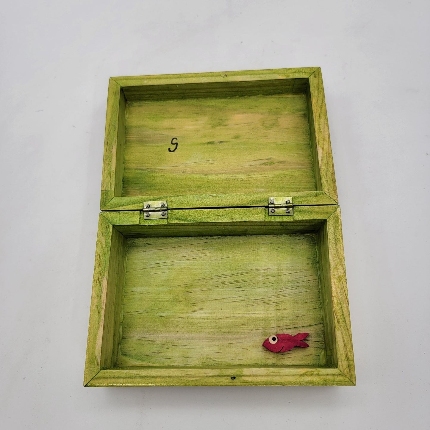 Intarsia Wood Art Dolphin Trinket Jewelry Box