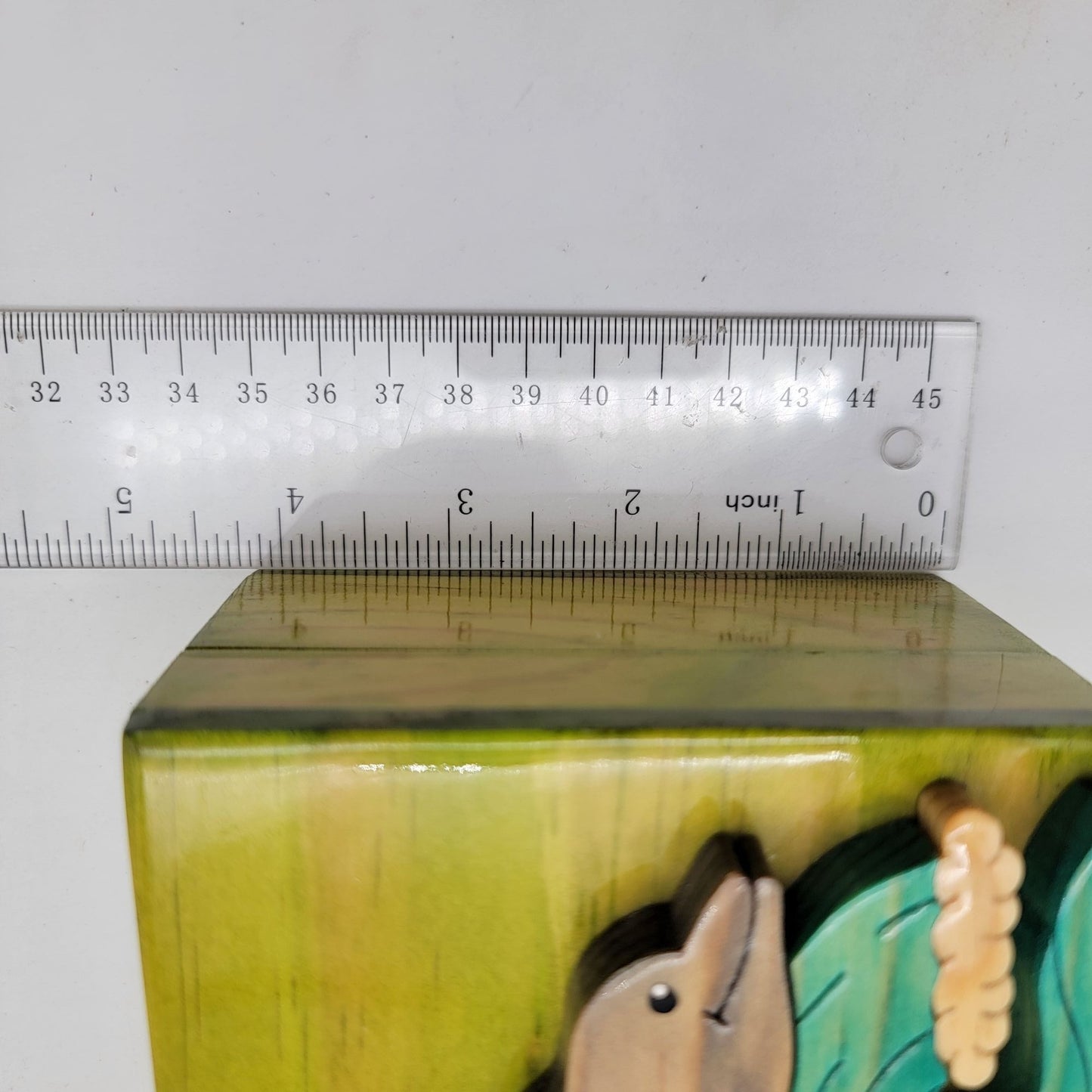Intarsia Wood Art Dolphin Trinket Jewelry Box
