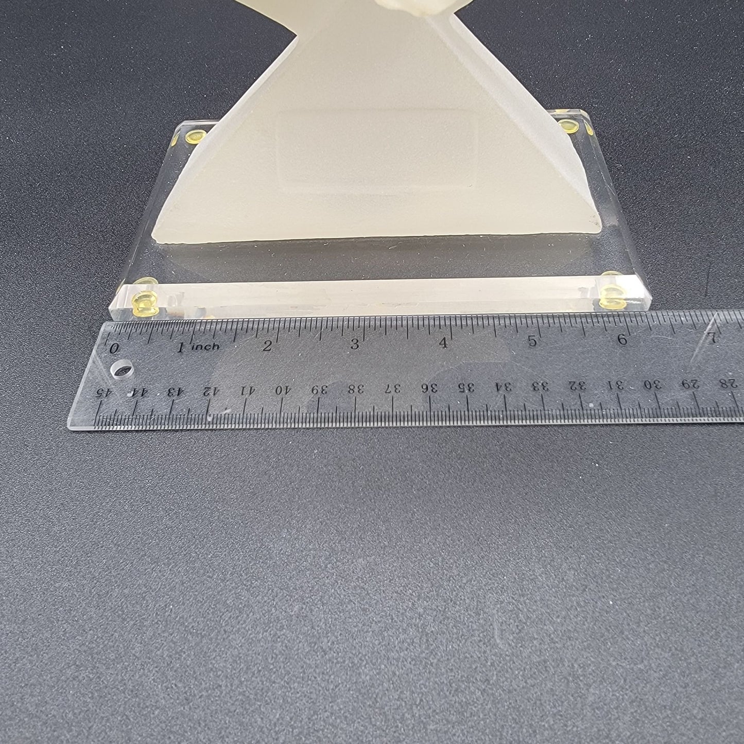 Vintage Frosted Lucite Geese In Flight Moon Sculpture With Clear Base