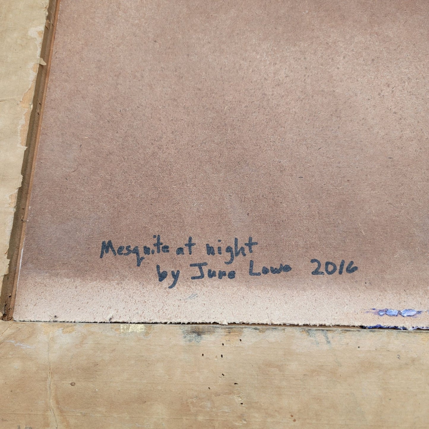 "Mesquite At Night" Original Impasto Abstract Painting Framed By June Lowe 2016