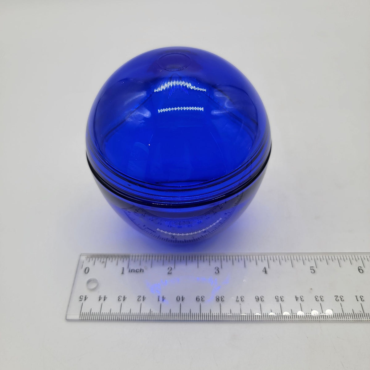 Indigo Blue Convex Cover Glass Egg Dome Lidded Jar