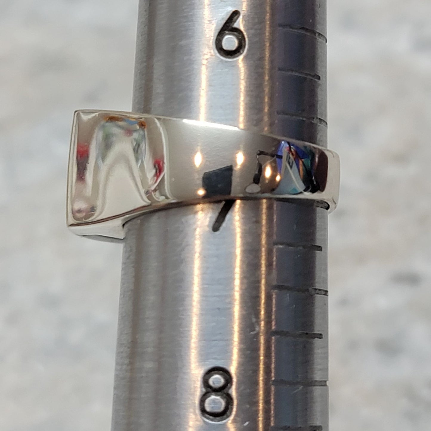 Vintage 925 Sterling Silver & Abalone Inlay Ring Signed FAS Size 7