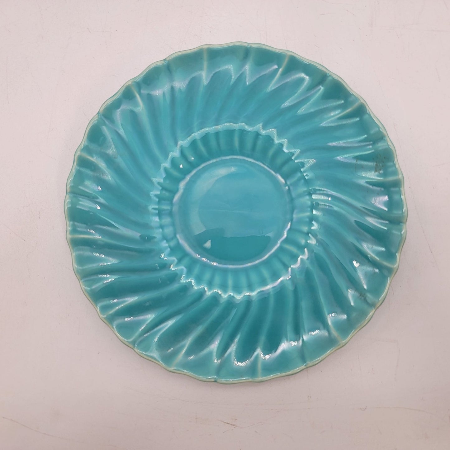 Franciscan Coronado Turquoise Blue Double Handled Mugs or Soup Bowls With Matching Saucers Set Of 3