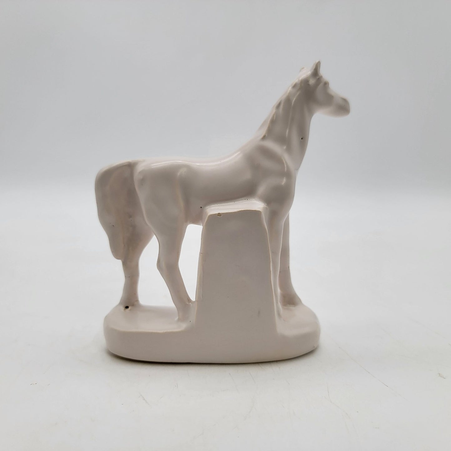 Vintage 1940 Pottery White Horse Figurine