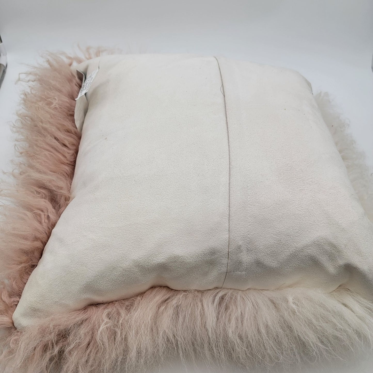 Mon Chateau Tibetan Pink Lamb Fur Pillow 18"x18"